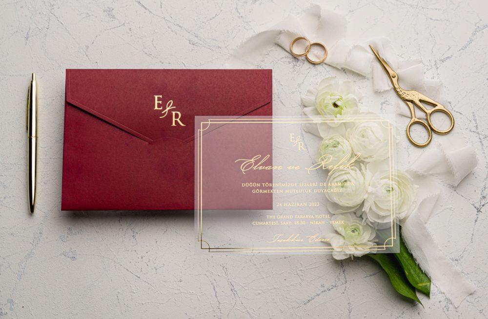 Faire part GARANCE- transparent et rouge – Image 2