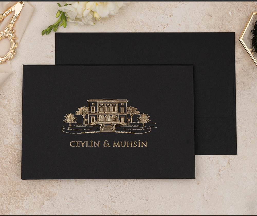 Invitation Castle - Noir et Or