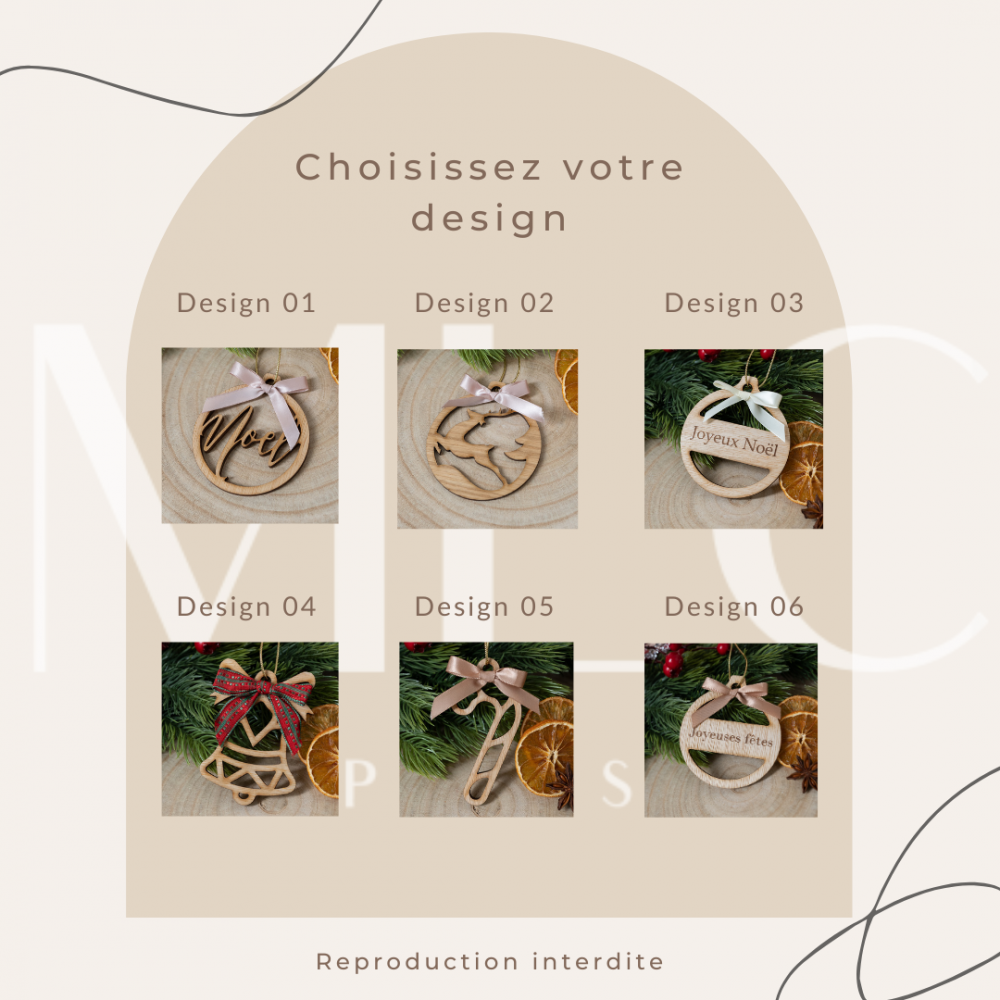Boule de noël en bois – Image 2