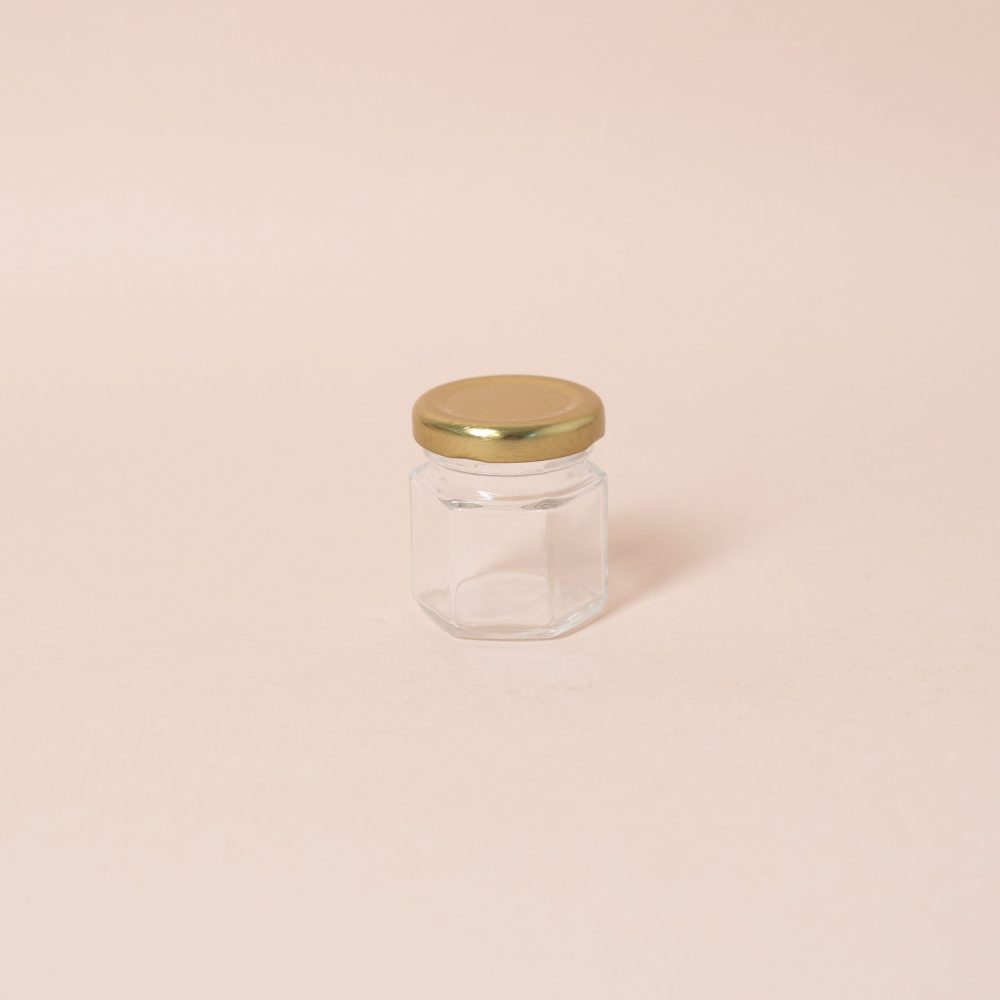 Jar hexagonale en verre avec couvercle (x 20)