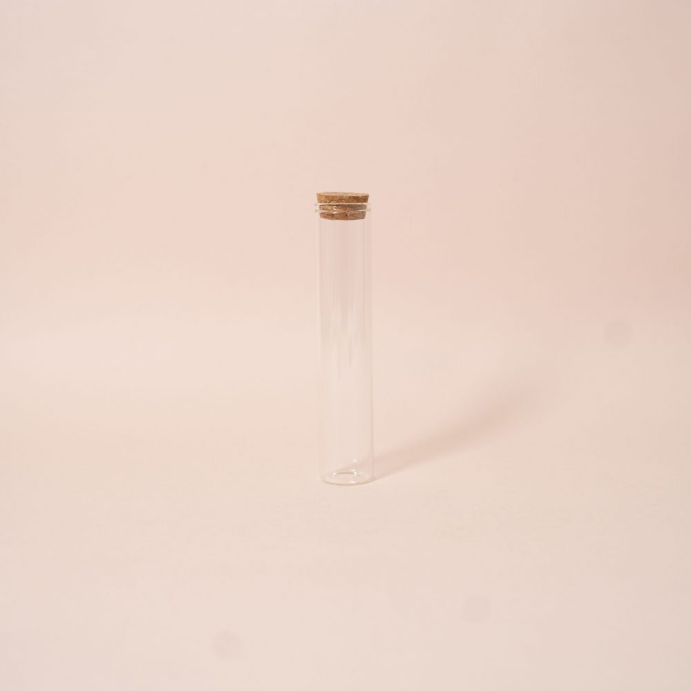Fiole tube en verre avec bouchon de liège (X 20)