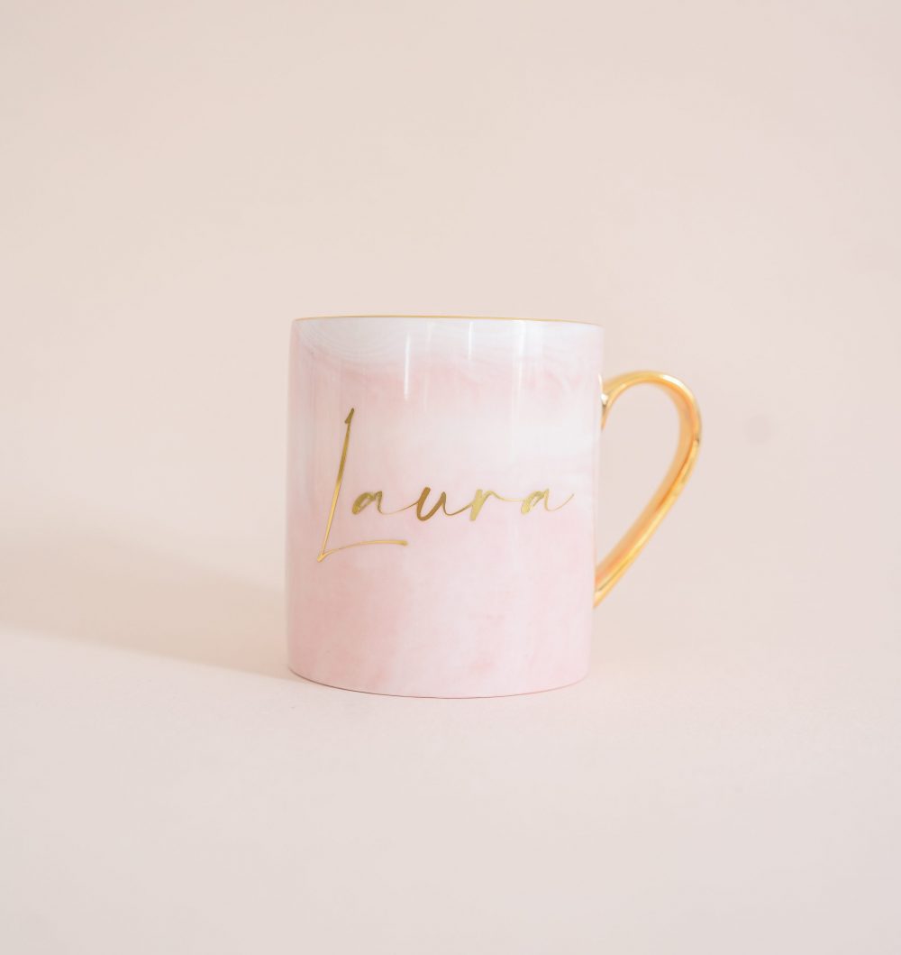Tasse marbre & doré personnalisée