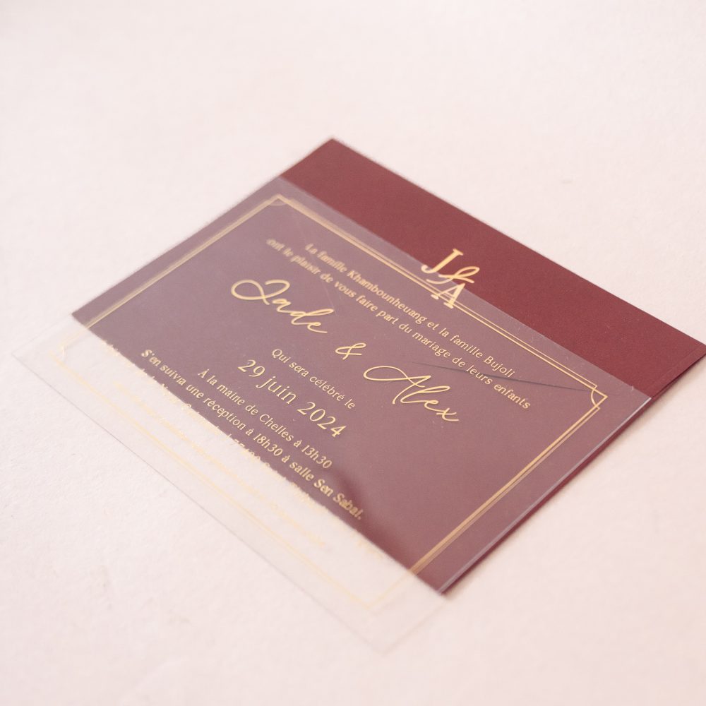 Faire part GARANCE- transparent et rouge – Image 3