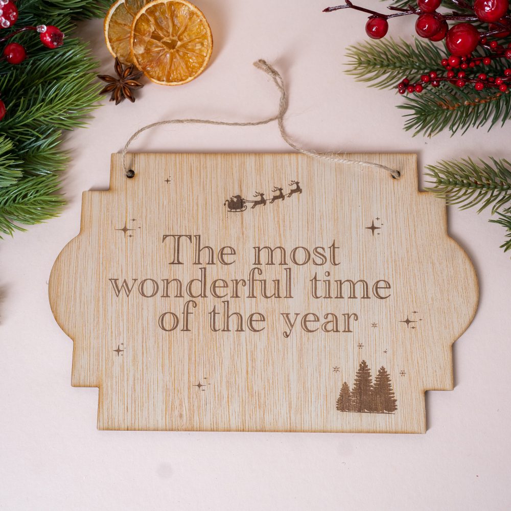 Pancarte “Wonderful Time” - Collection Noël