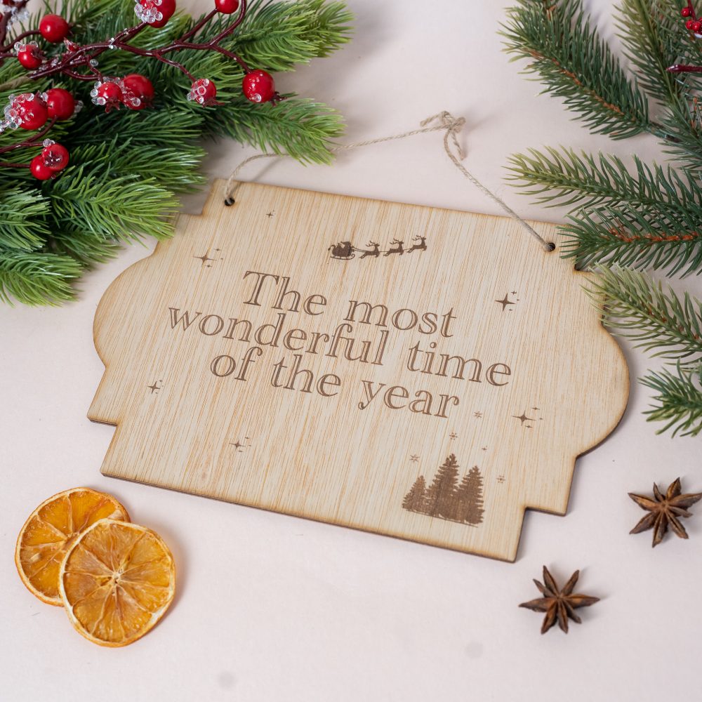 Pancarte “Wonderful Time” - Collection Noël – Image 2