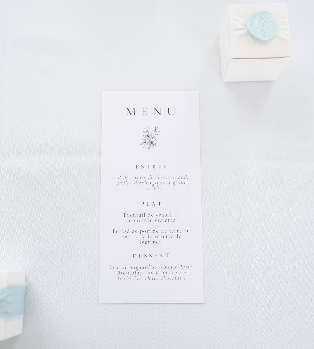 Menu classique satiné