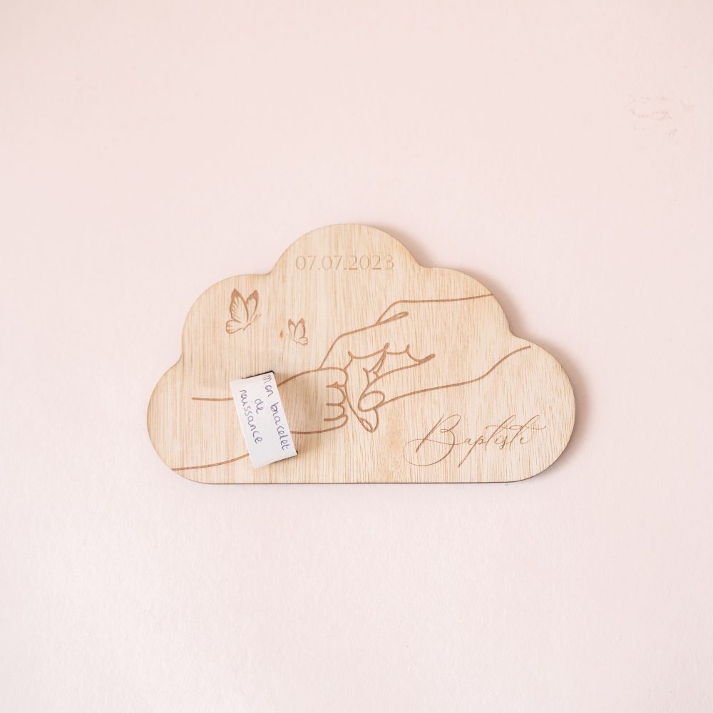 Plaque personnalisée bracelet de naissance