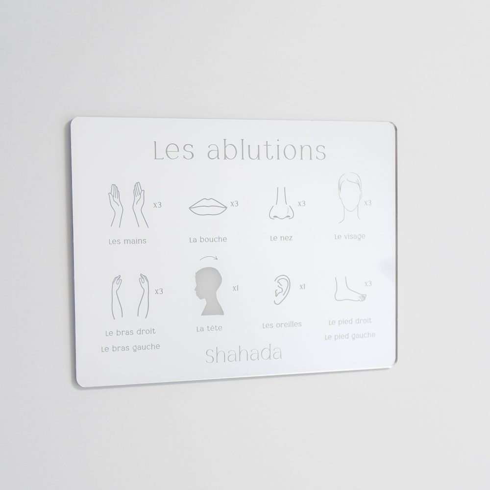 Pancarte ablution en plexiglas miroir