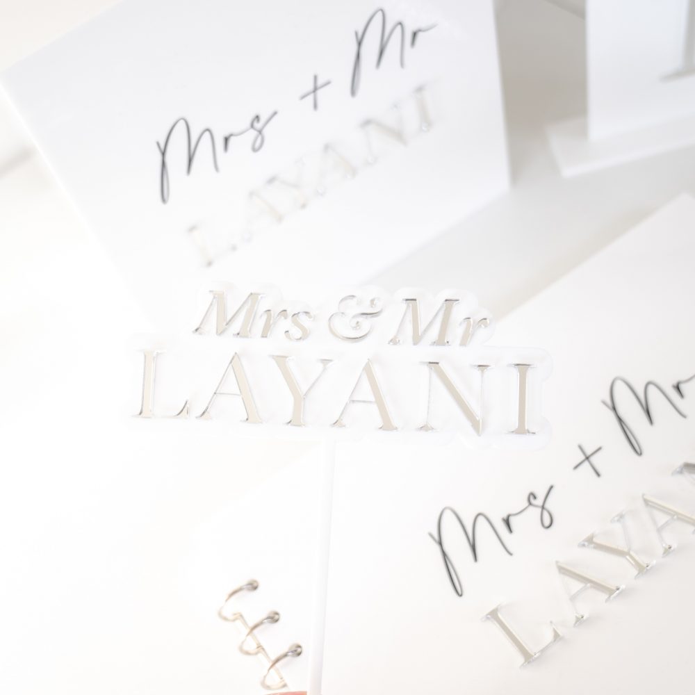 Cake topper mariage en plexiglass