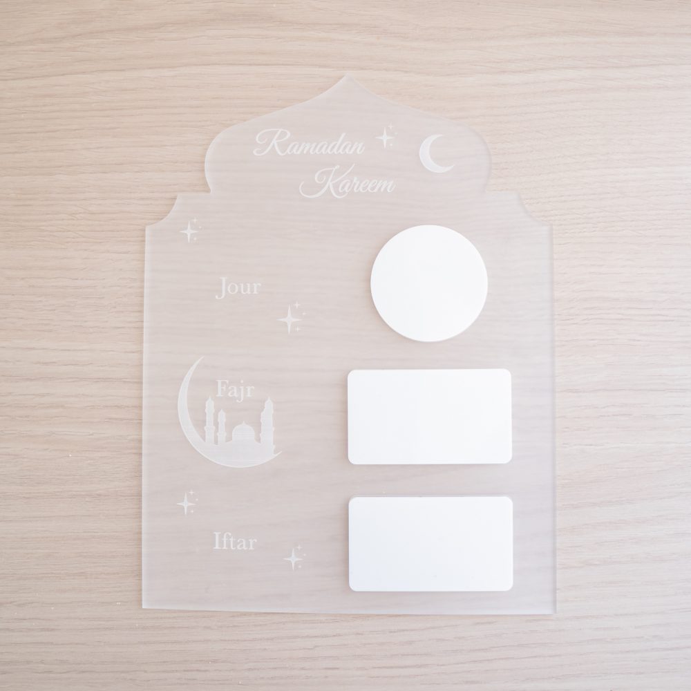 CALENDRIER “RAMADAN MUBARAK” en Plexiglas givré