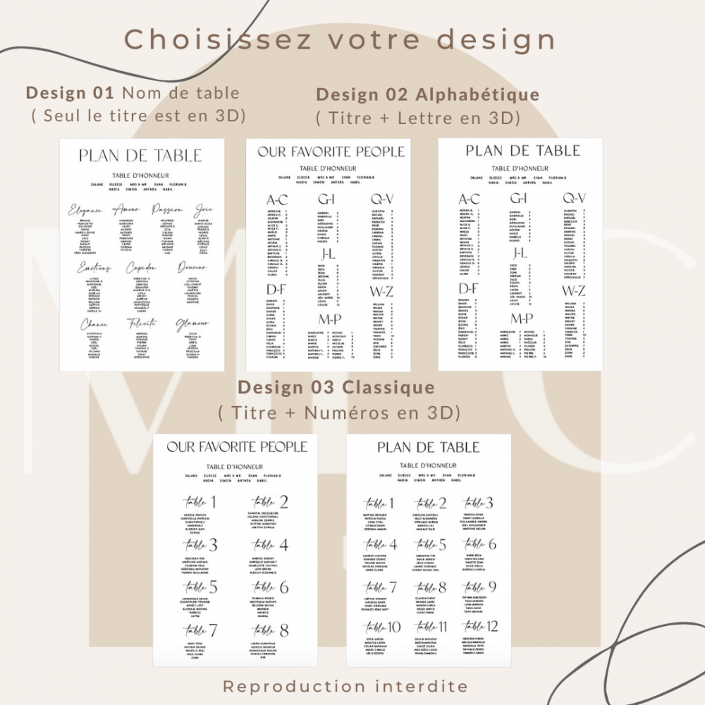 Pack Plan de table et Panneau de bienvenue – Image 2