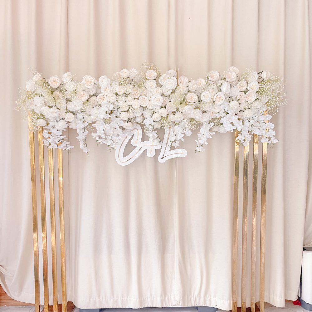 Initiales mariage en plexiglas blanc brillant - Modèle néon – Image 2