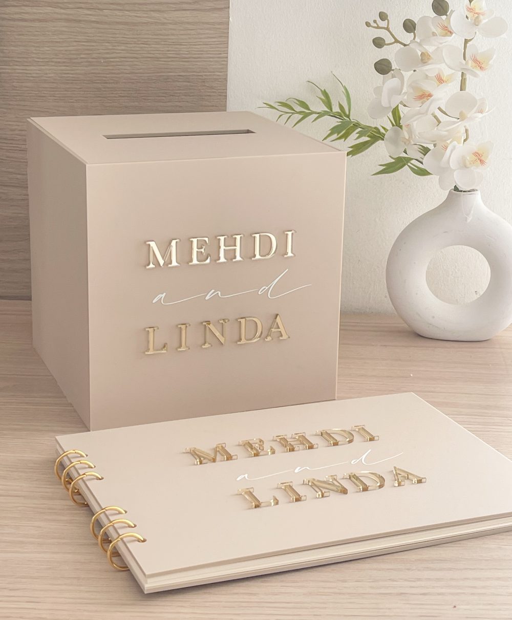Pack Urne & Livre d'or plexiglas Prénoms 3D - Mat colors – Image 3