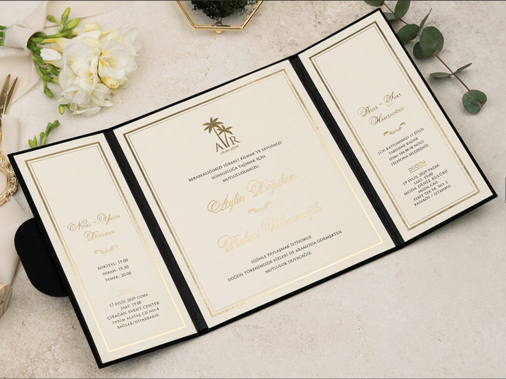 Invitation Palm - Noir et Or – Image 3