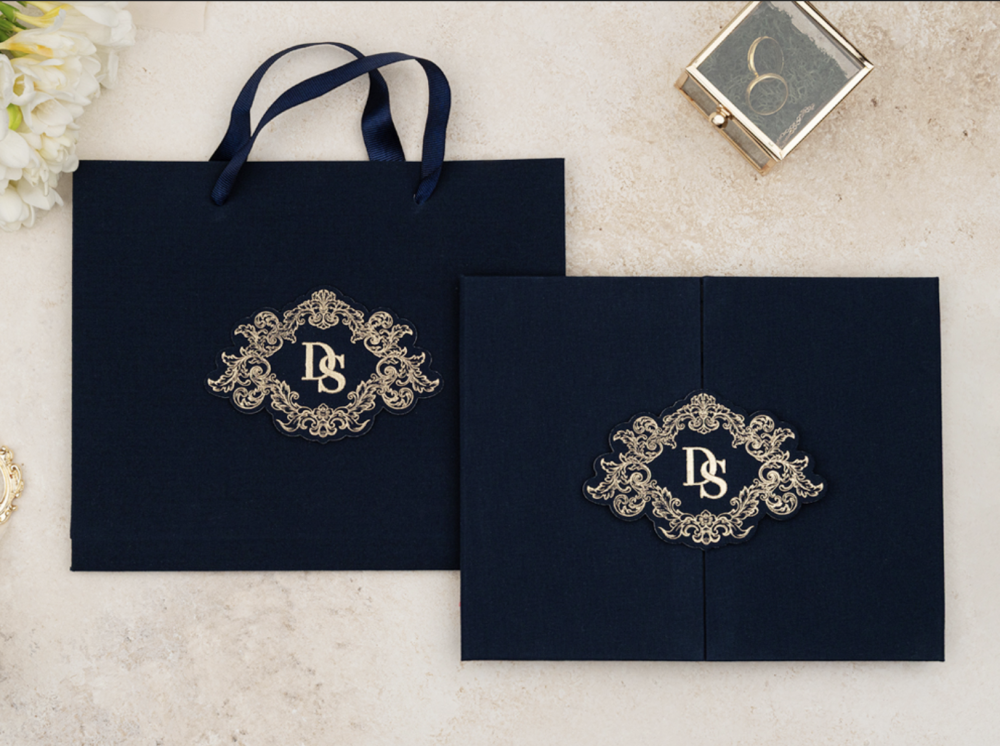 Invitation Royal - Bleu et or