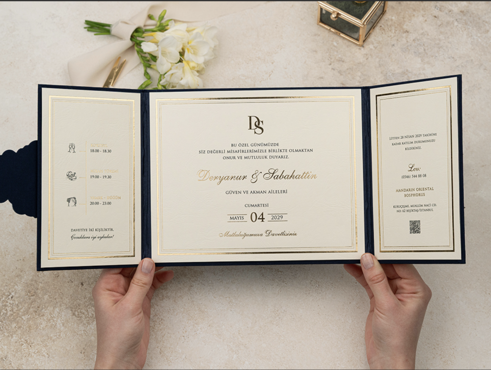 Invitation Royal - Bleu et or – Image 2
