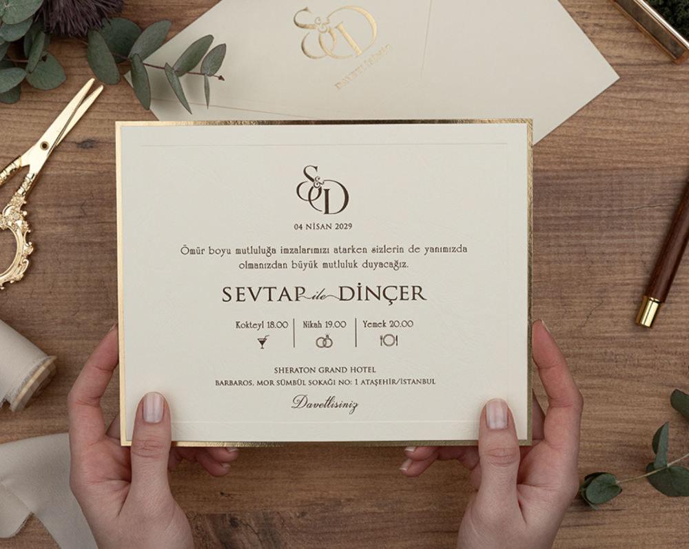 Invitation MIRA- Blanc et or – Image 4