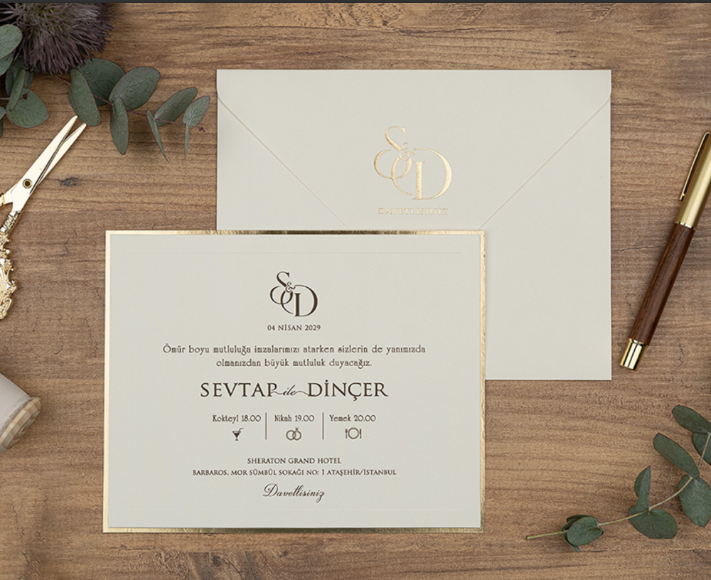Invitation MIRA- Blanc et or