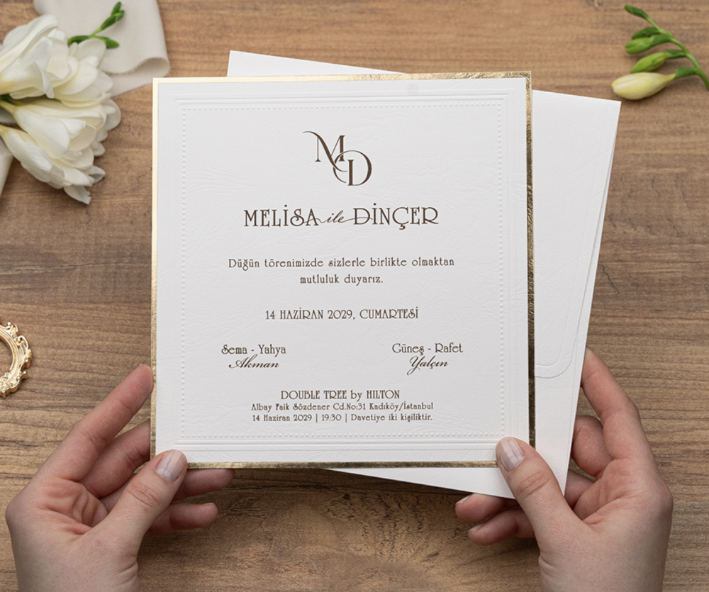 Invitation Thalie - Blanc et or