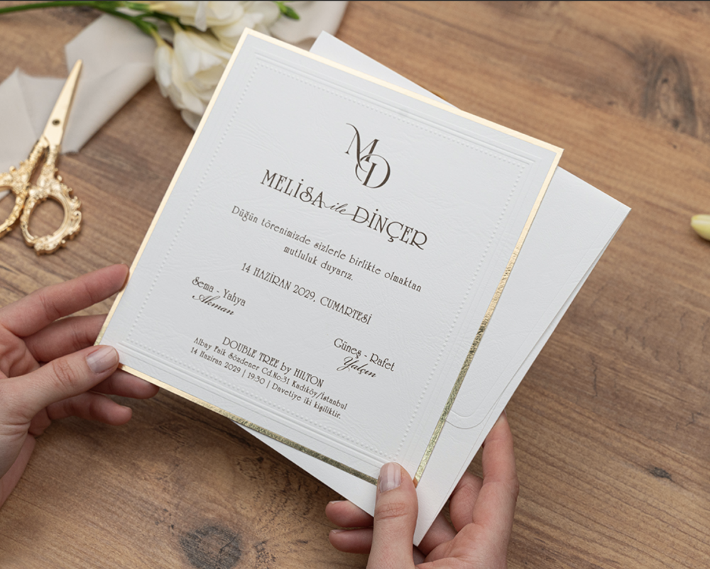 Invitation Thalie - Blanc et or – Image 4