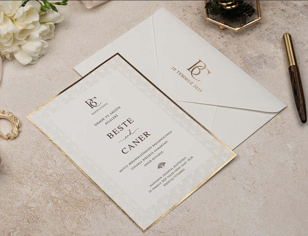 Invitation Apolline - Blanc et or – Image 5
