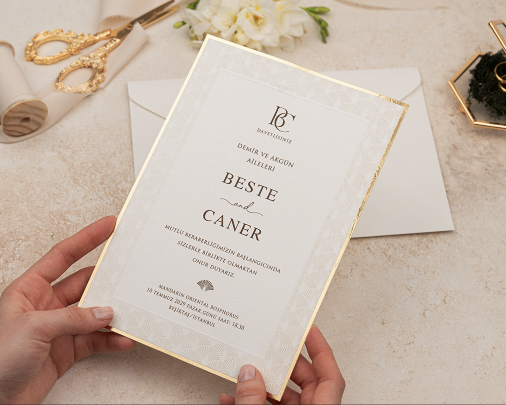 Invitation Apolline - Blanc et or – Image 3