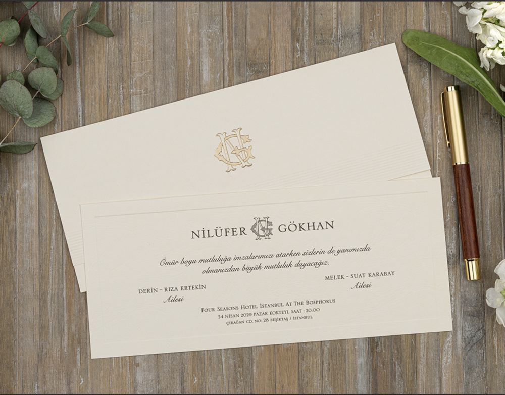Invitation Neptune - Ivoire et or – Image 2