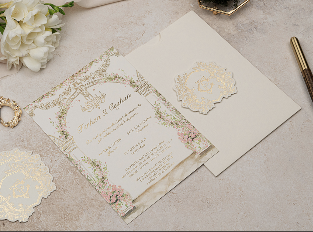 Invitation Flora - Blanc fleuri