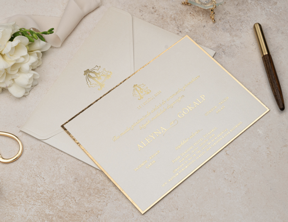 Invitation Aleyna - Ivoire et Or – Image 2