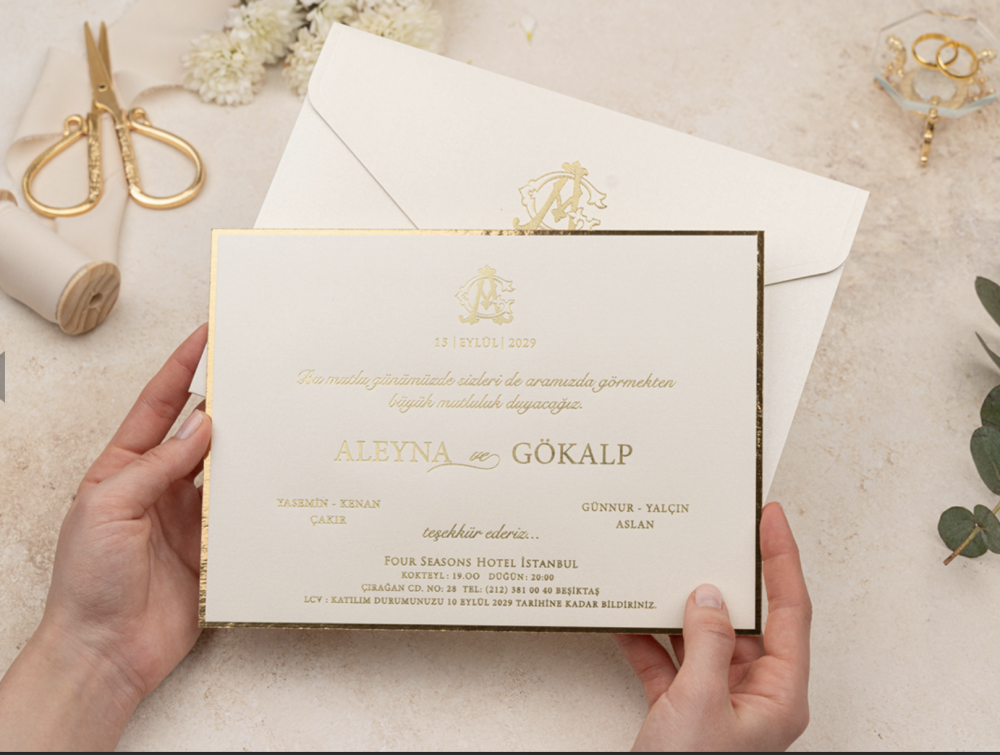 Invitation Aleyna - Ivoire et Or