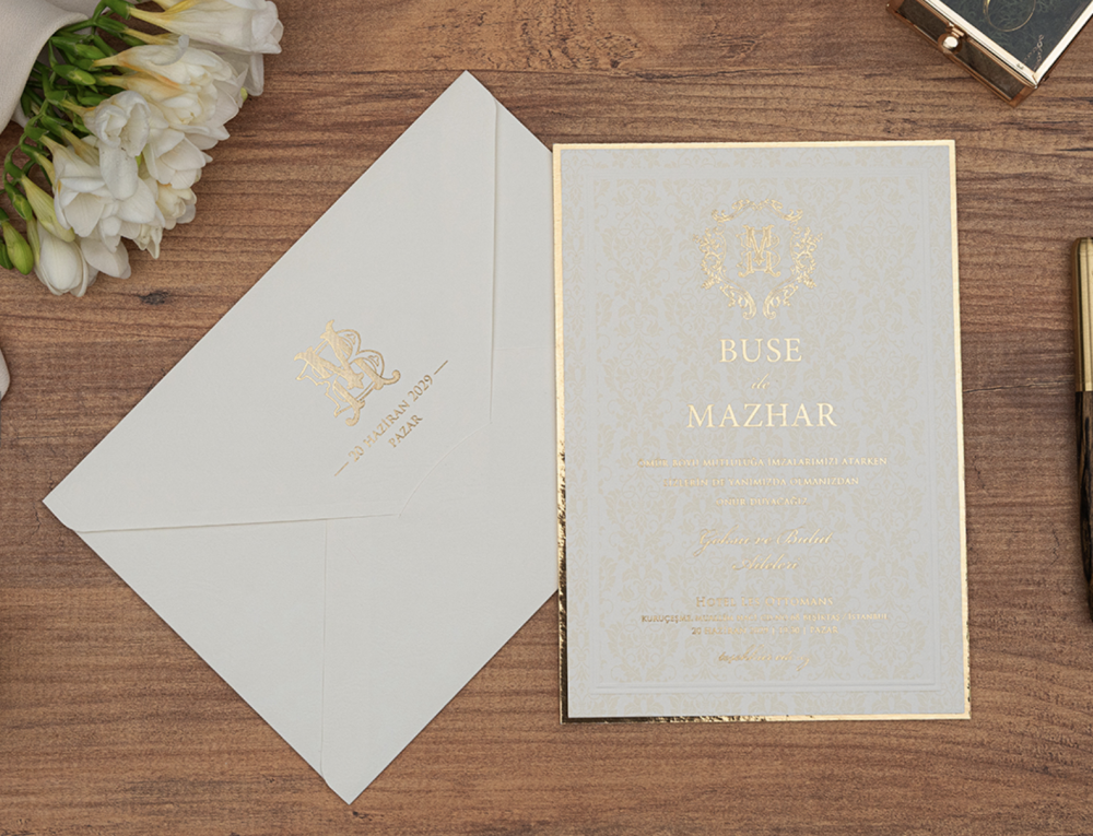 Invitation Jacquaria- blanc et or – Image 3