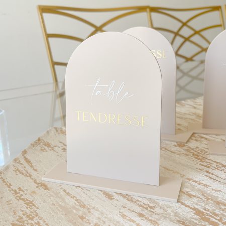 Marque table plexiglass