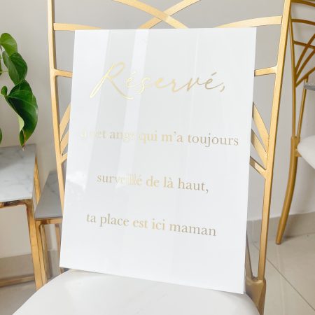 Panneau "réservé"