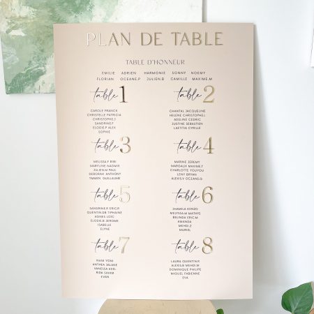 plan de table plexiglas mariage